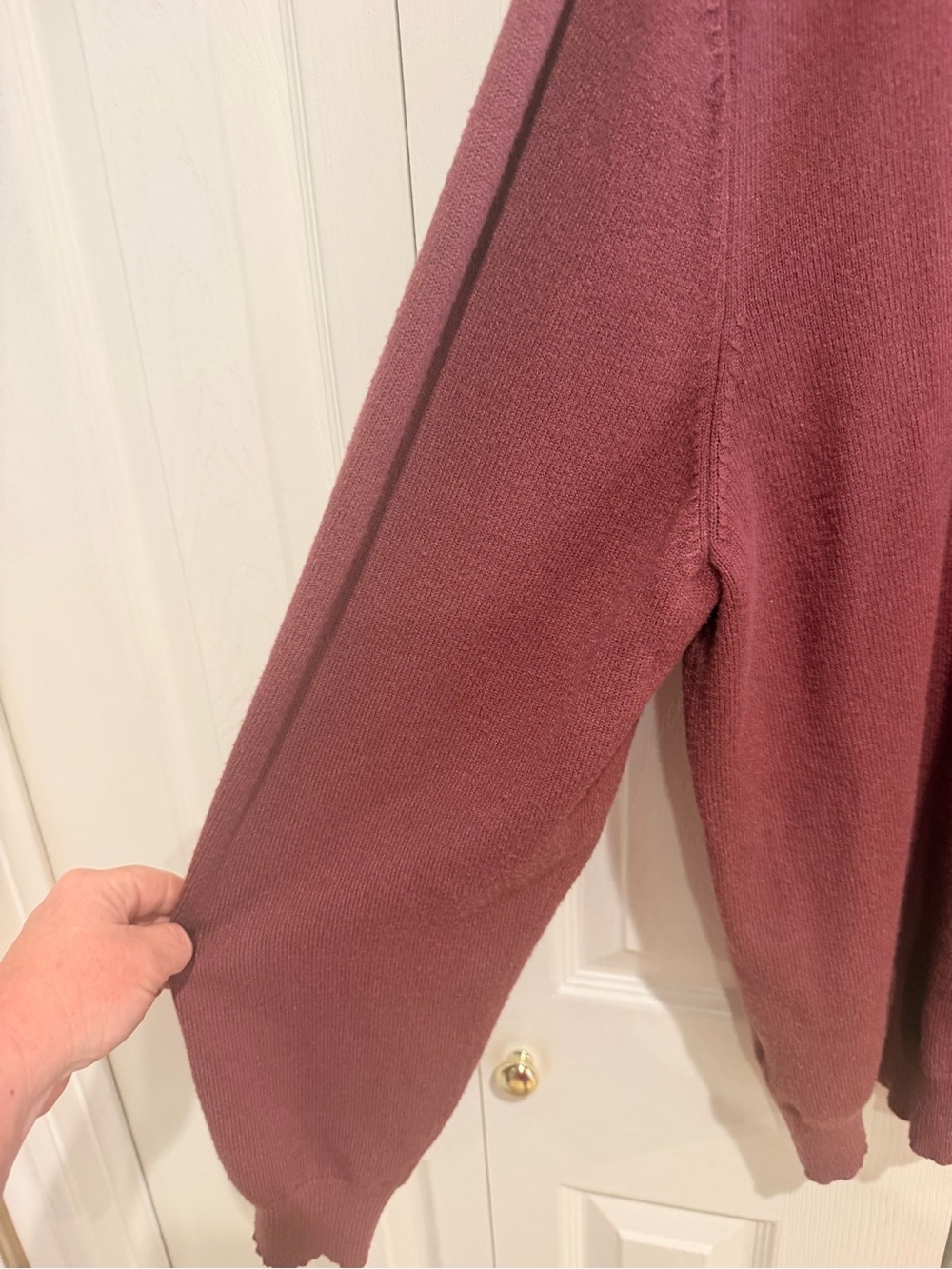 Magaschoni Men's Zip Mock Neck Sweater in Dusty Rose - Picture 6 of 6